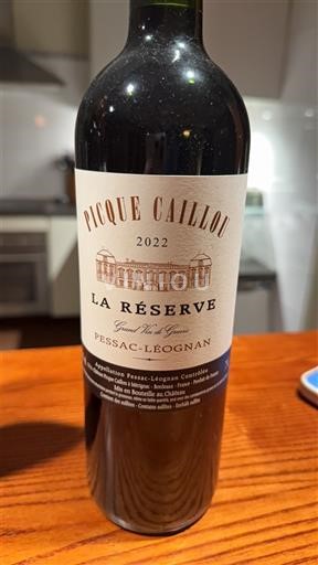 Bordeaux Pessac-Léognan Picque Caillou La Réserve 2022