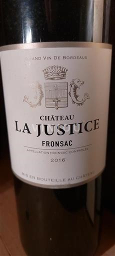 Bordeaux Fronsac Château La Justice 2016