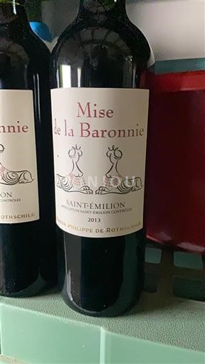 Bordéus Saint-Émilion Baron Philippe De Rothschild Mise de la Baronnie 2013