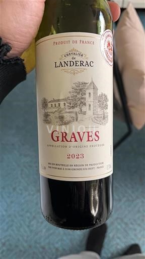 Vin Rouge sec Chevalier de Landerac 2023 France Bordeaux Graves AOC