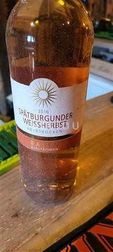 Baden No especificado Spätburgunder Weissherbst 2016