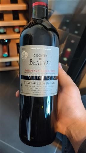 Vin Rouge sec Seigneur de Beauval Château Leroy Beauval 2018 France Bordeaux Bordeaux supérieur AOC