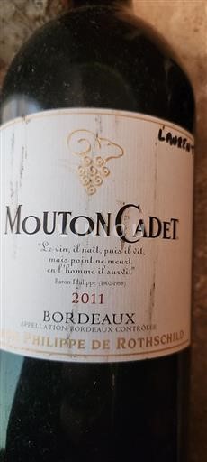 Bordeaux Baron Philippe De Rothschild Mouton Cadet 2011