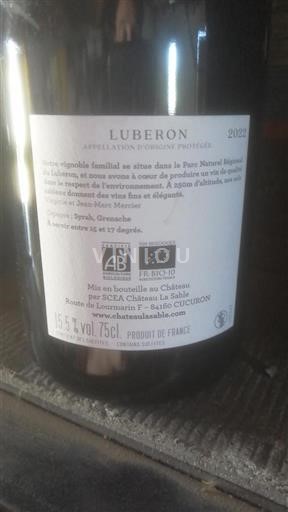 Thung lũng Rhône Luberon Château La Sable 2022
