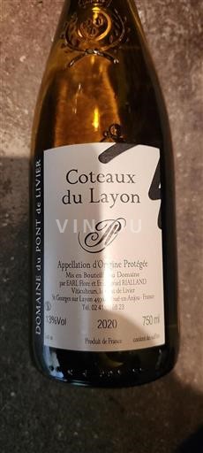 Vallée de la Loire Coteaux-du-layon Domaine Pont De Livier 2020