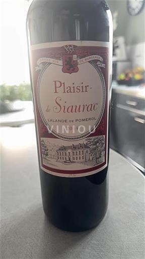 Bordéus Lalande-de-Pomerol Siaurac Plaisir de Siaurac 2014