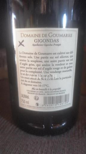 Thung lũng Rhône Gigondas Domaine Goumarre 2021