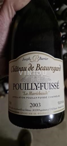 Burgund Pouilly-fuissé Domaine Beauregard La Maréchaude 2003