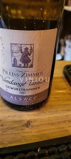 Alsacia Preisszimmer Vendange Tardive 2017