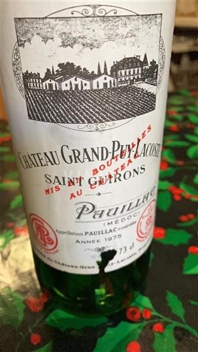 Bordeaux Pauillac Grand Cru Château Grandpuylacoste 1975