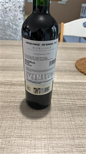 Bordeaux Margaux Grand Cru Château Arsac 2016