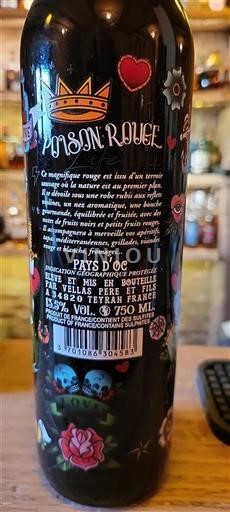 Languedoc ja Roussillon Pays d'Oc Vellas Pere Et Fils Poison Rouge 2020