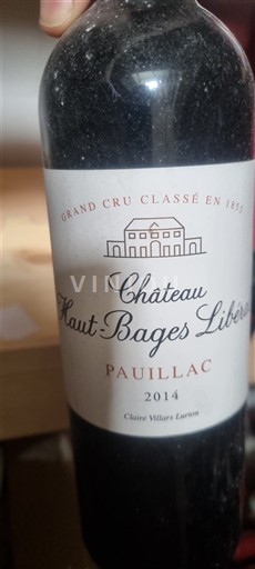 Bordeaux Pauillac Grand Cru Château Hautbages Libéral 2014
