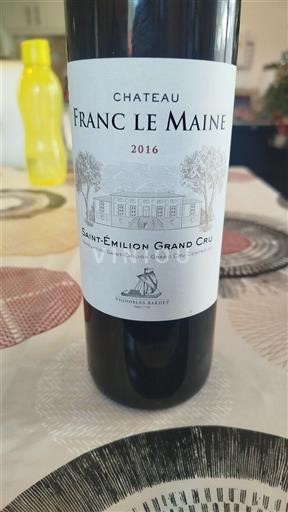 Bordeaux Saint-Émilion Grand Cru Chateau Franc Le Maine 2016