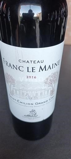 Bordeaux Saint-Émilion Grand Cru Chateau Franc Le Maine 2016