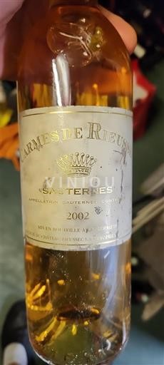 Bordeaux Sauternes Château Rieussec Les Carmes de Rieussec 2002
