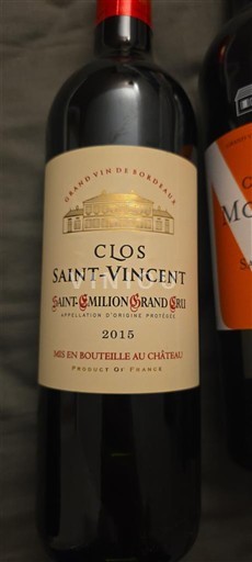 Burdeos Saint-Émilion Gran Cru Grand Cru Clos Saintvincent 2015