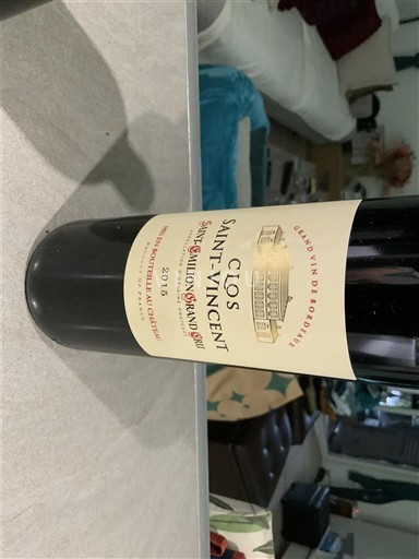 Bordeaux Saint-Émilion Grand Cru Grand Cru Clos Saintvincent 2015