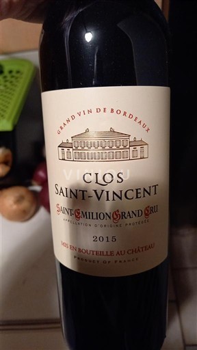Bordeaux Saint-Émilion Grand Cru Grand Cru Clos Saintvincent 2015