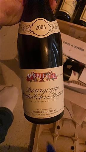 Vin Rouge sec Jacob-Frèrebeau 2003 France Bourgogne Hautes Côtes de beaune AOC
