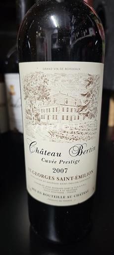 Бордо Сен-Жорж-Сен-Емільйон Château Bertin Prestige 2007