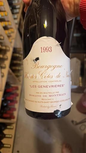Burgundi Hautes Côtes de Nuits Domaine Montmain Les Genevrières 1993
