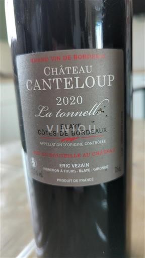 Bordeaux Blaye-côtes-de-bordeaux Château Canteloup La tonnelle 2020