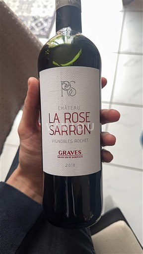 Vin Rouge sec La Rose Sarron Château de Sarron 2018 France Bordeaux Graves AOC