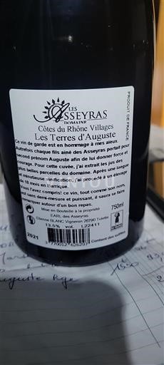 Valle del Rodano Côtes-du-rhône-villages Les Asseyras Les Terres d'Auguste 2021