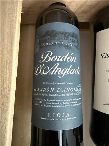La Rioja Rioja Bordón D’anglade Crianza 2021
