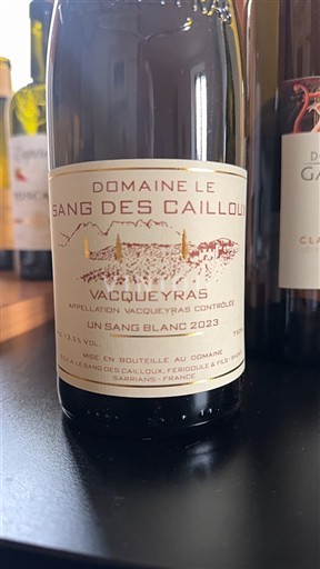 Thung lũng Rhône Vacqueyras Domaine Le Sang Des Cailloux Un Sang Blanc 2023