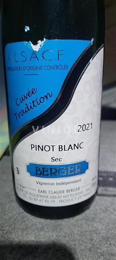 Alsace Pinot blanc Berger Tradition 2021
