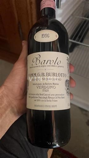 Piedmont Barolo Comm. G.b. Burlotto Vigneto Monvigliero 1996