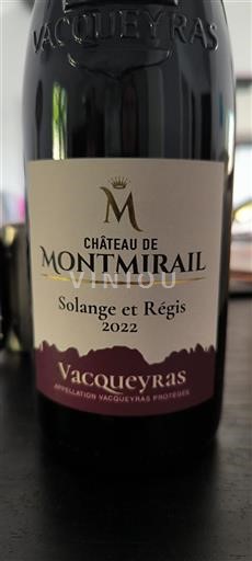 Rhône Valley Vacqueyras Château Montmirail Solange et Régis 2022