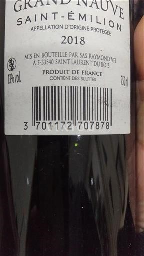 Bordeaux Saint-Émilion Château Grand Nauve La Réserve 2018