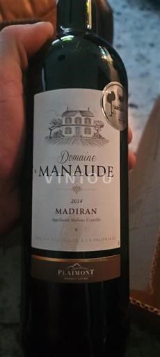 Vin Rouge sec Domaine Manaude 2014 France Sud-Ouest Madiran AOC