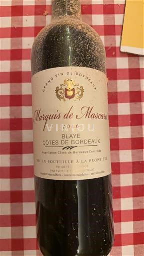 Bordeaux Blaye-Côtes-de-Bordeaux Marquis De Mascaret 2016