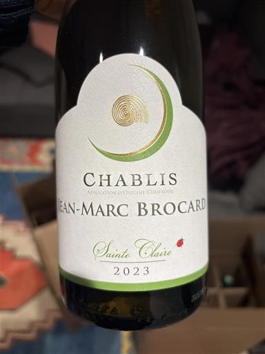 Bourgogne Chablis Domaine Jeanmarc Brocard Sain te Claire 2023