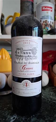 Bordéus Graves Château Barrailh Rubis 2014