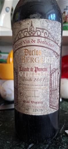 Bordeaux Lalande-de-pomerol Ducloz La Bergerie 2001