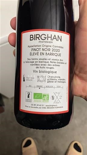 Alsazia Pinot nero Grand Cru Birghan 2020