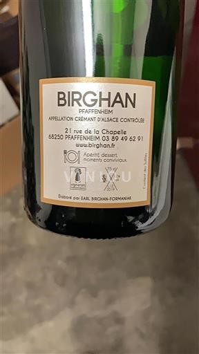 Alsace Crémant d'Alsace Birghan 2019