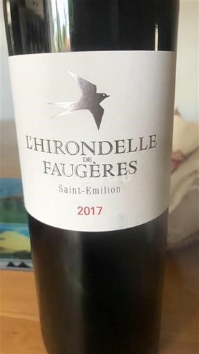 Bordeaux Saint-Émilion Faugères L'Hirondelle de Faugères 2017