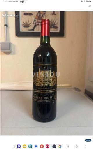 Bordeaux Margaux Grand Cru Château Palmer 1990