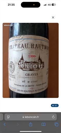 Bordeaux Graves Château Hautmon 1996
