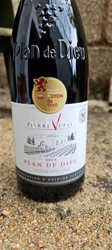Vin Rouge sec cuvée spéciale Pierre Vidal 2023 France Vallée du Rhône AOC