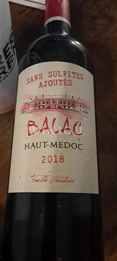 Bordeaux Haut-Médoc Château Balac Sans Sulfites Ajoutés 2018