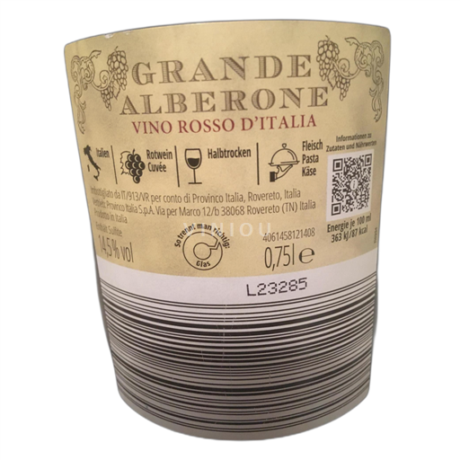 Wines of Veneto Unspecified Provinco Italia Grande Alberone demi-sec Non-Vintage