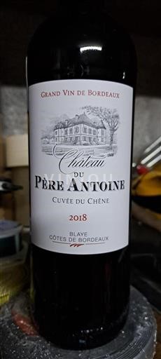 Bordeaux Blaye-côtes-de-bordeaux Château Père Antoine du Chêne 2018