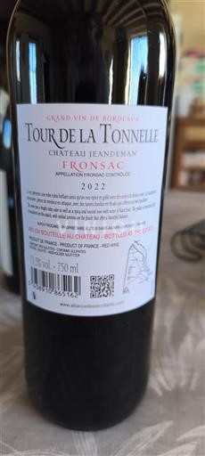 Bordeaux Fronsac Château Jeandeman Tour de la Tonnelle 2022